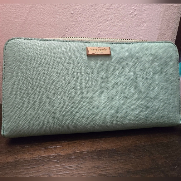 Kate Spade Zip Wallet  Mint Blue - Picture 7 of 10